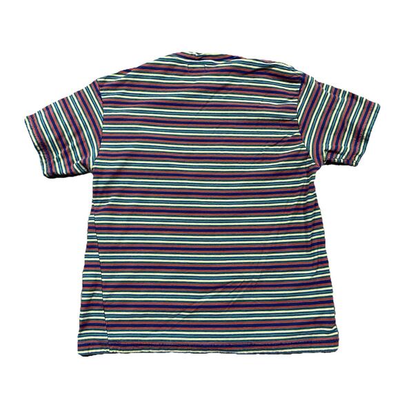 Guess USA Striped T Shirt Men’s L Vintage 90s Embroidered Spellout Made in USA - Picture 3 of 8
